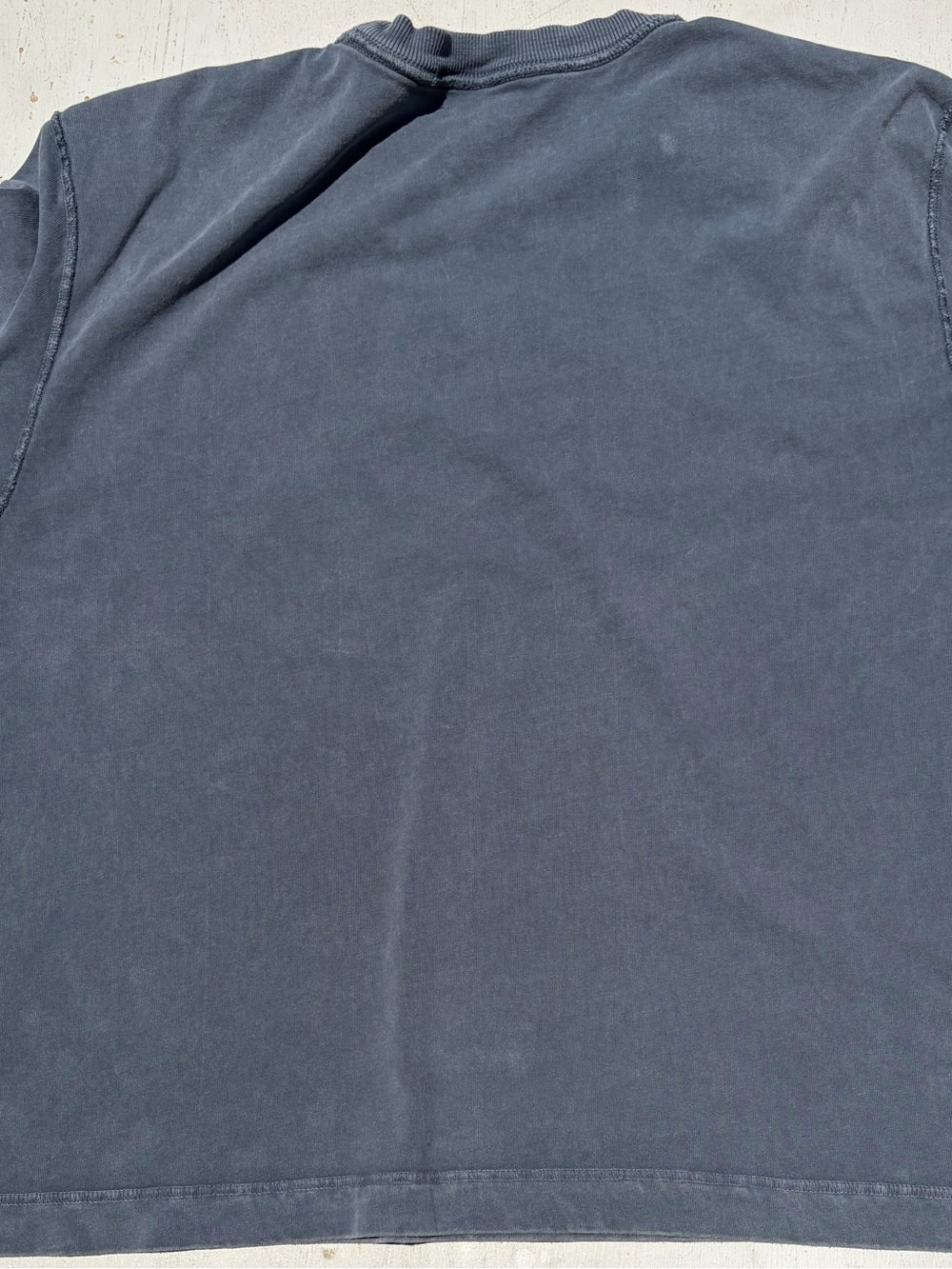 Men's Abercrombie and Fitch T-Shirt Gray Blue XL Solid Cropped Essentials City - Picture 7 of 10